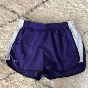 Purple athletic shorts
